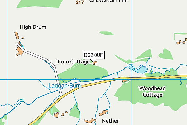 DG2 0UF map - OS VectorMap District (Ordnance Survey)