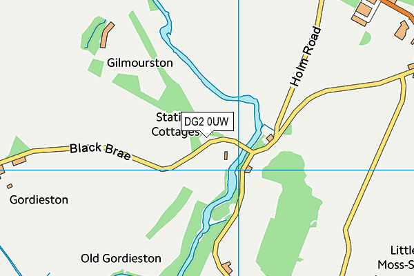 DG2 0UW map - OS VectorMap District (Ordnance Survey)