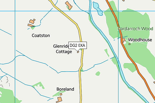 DG2 0XA map - OS VectorMap District (Ordnance Survey)