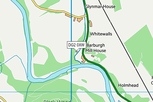 DG2 0XW map - OS VectorMap District (Ordnance Survey)