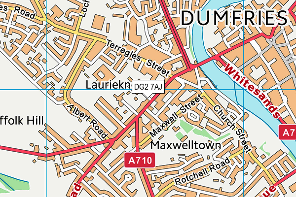 DG2 7AJ map - OS VectorMap District (Ordnance Survey)