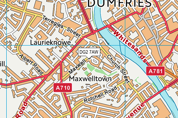 DG2 7AW map - OS VectorMap District (Ordnance Survey)