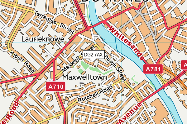 DG2 7AX map - OS VectorMap District (Ordnance Survey)