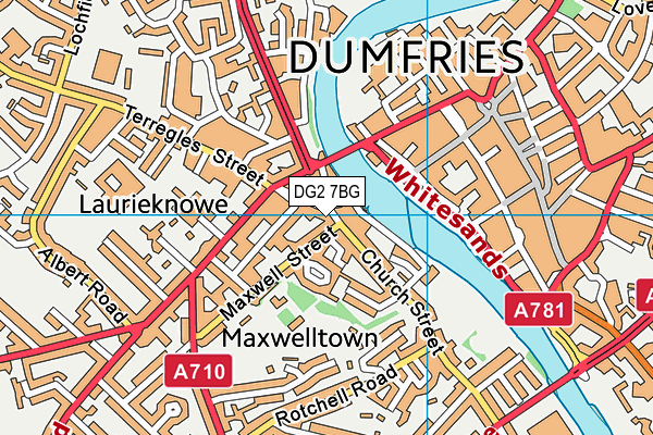 DG2 7BG map - OS VectorMap District (Ordnance Survey)