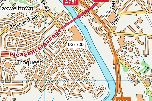 DG2 7DD map - OS VectorMap District (Ordnance Survey)