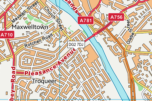 DG2 7DJ map - OS VectorMap District (Ordnance Survey)