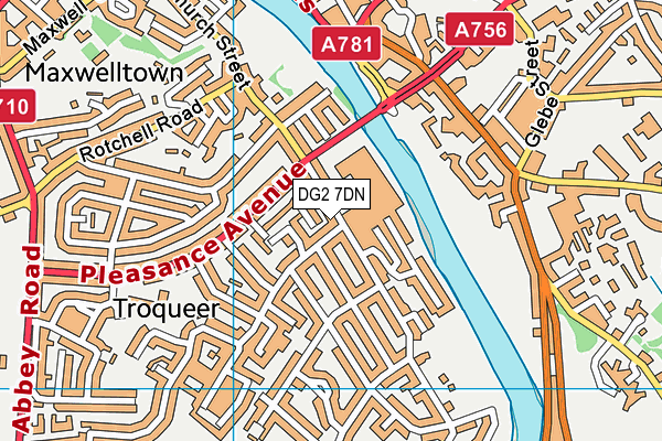 DG2 7DN map - OS VectorMap District (Ordnance Survey)