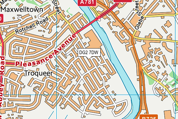 DG2 7DW map - OS VectorMap District (Ordnance Survey)