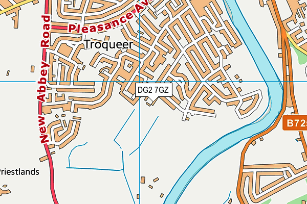 DG2 7GZ map - OS VectorMap District (Ordnance Survey)