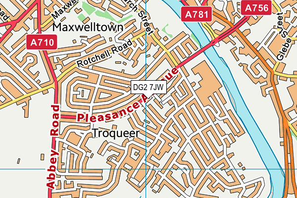 DG2 7JW map - OS VectorMap District (Ordnance Survey)