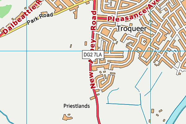 DG2 7LA map - OS VectorMap District (Ordnance Survey)