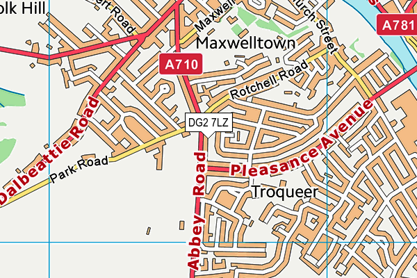 DG2 7LZ map - OS VectorMap District (Ordnance Survey)