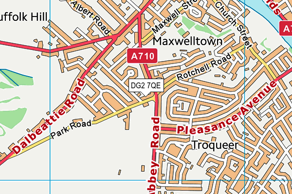 DG2 7QE map - OS VectorMap District (Ordnance Survey)