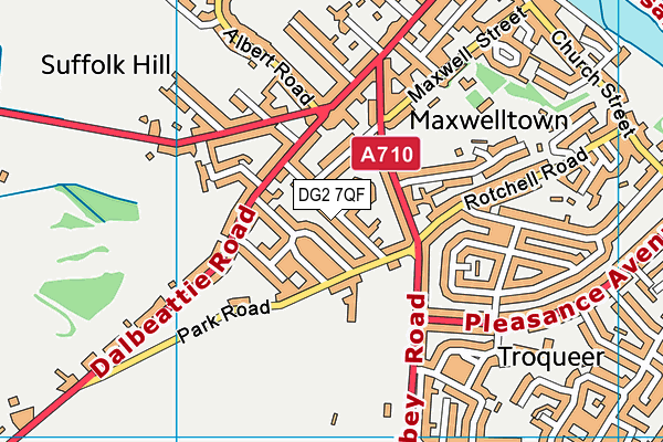 DG2 7QF map - OS VectorMap District (Ordnance Survey)