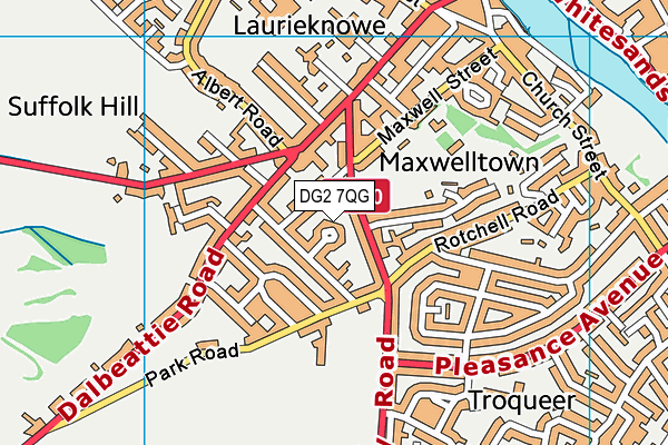 DG2 7QG map - OS VectorMap District (Ordnance Survey)