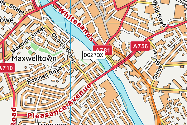 DG2 7QX map - OS VectorMap District (Ordnance Survey)