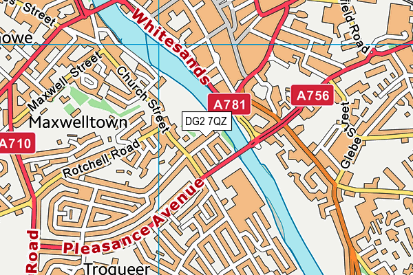 DG2 7QZ map - OS VectorMap District (Ordnance Survey)