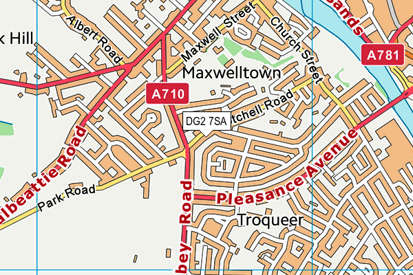 DG2 7SA map - OS VectorMap District (Ordnance Survey)