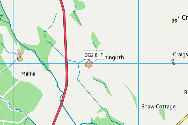 DG2 8HF map - OS VectorMap District (Ordnance Survey)