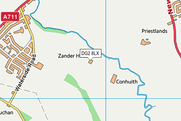 DG2 8LX map - OS VectorMap District (Ordnance Survey)