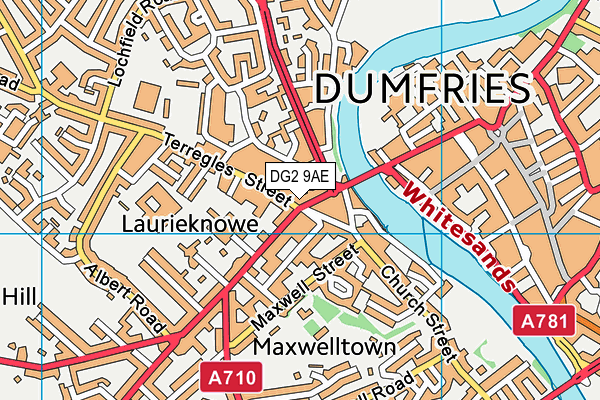 DG2 9AE map - OS VectorMap District (Ordnance Survey)