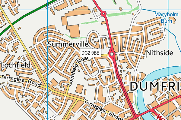 DG2 9BE map - OS VectorMap District (Ordnance Survey)