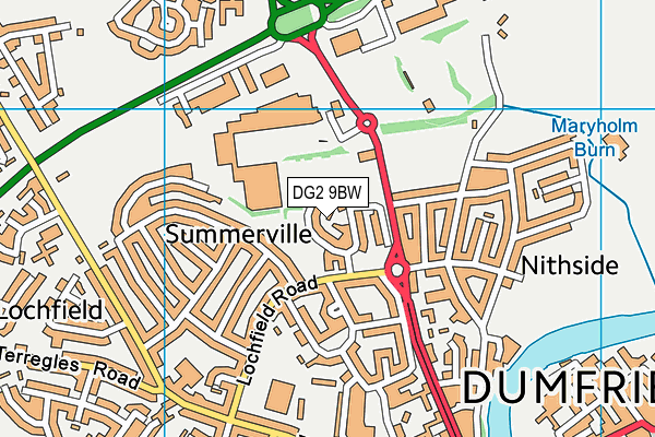 DG2 9BW map - OS VectorMap District (Ordnance Survey)