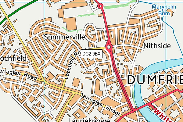 DG2 9BX map - OS VectorMap District (Ordnance Survey)