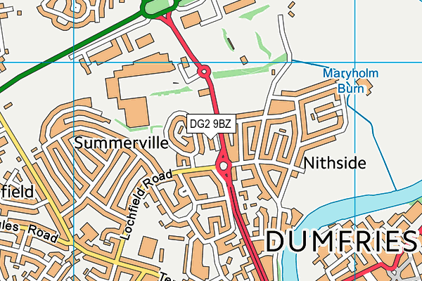 DG2 9BZ map - OS VectorMap District (Ordnance Survey)