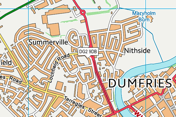 DG2 9DB map - OS VectorMap District (Ordnance Survey)