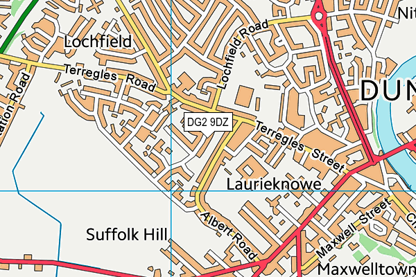 DG2 9DZ map - OS VectorMap District (Ordnance Survey)