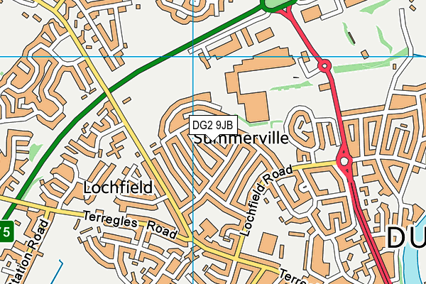 DG2 9JB map - OS VectorMap District (Ordnance Survey)