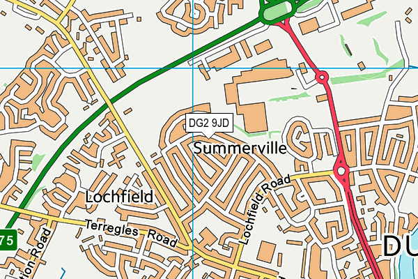 DG2 9JD map - OS VectorMap District (Ordnance Survey)