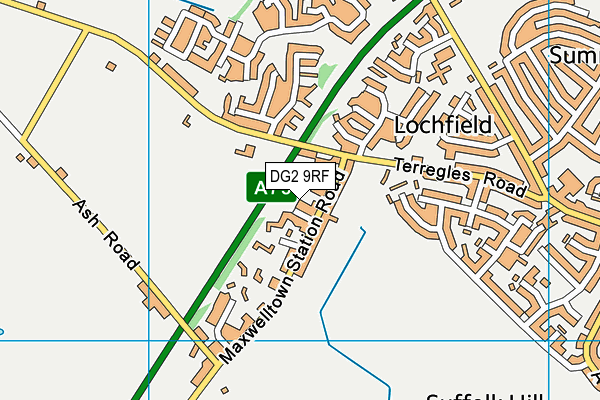 DG2 9RF map - OS VectorMap District (Ordnance Survey)