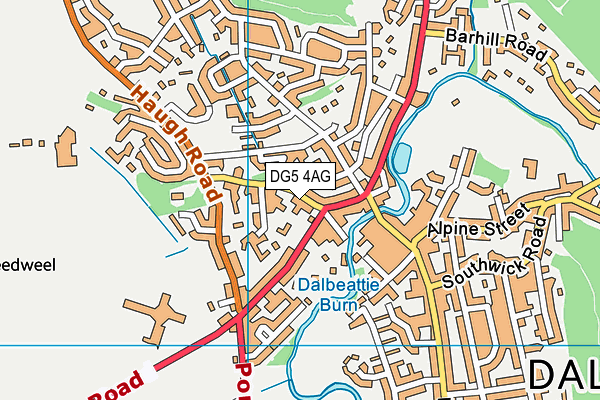 DG5 4AG map - OS VectorMap District (Ordnance Survey)