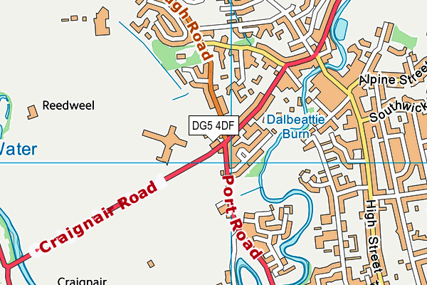 DG5 4DF map - OS VectorMap District (Ordnance Survey)