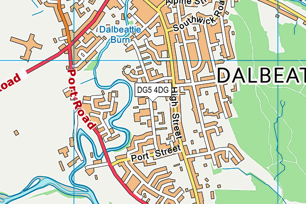 DG5 4DG map - OS VectorMap District (Ordnance Survey)