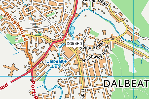 DG5 4HD map - OS VectorMap District (Ordnance Survey)