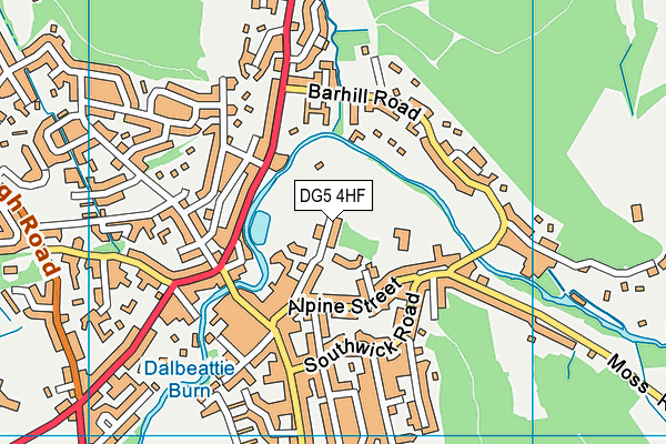 DG5 4HF map - OS VectorMap District (Ordnance Survey)