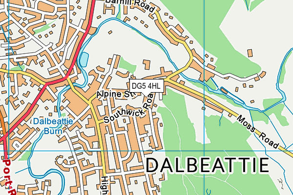 DG5 4HL map - OS VectorMap District (Ordnance Survey)