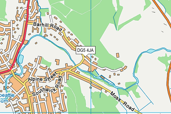 DG5 4JA map - OS VectorMap District (Ordnance Survey)