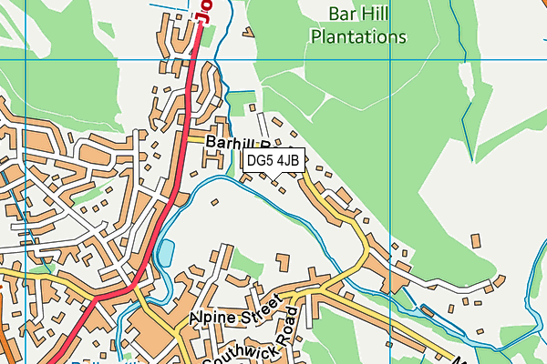 DG5 4JB map - OS VectorMap District (Ordnance Survey)