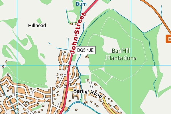 DG5 4JE map - OS VectorMap District (Ordnance Survey)