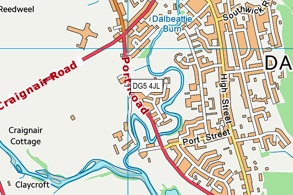 DG5 4JL map - OS VectorMap District (Ordnance Survey)