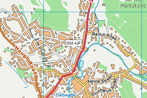 DG5 4JP map - OS VectorMap District (Ordnance Survey)