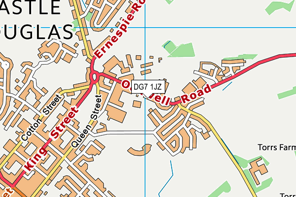 DG7 1JZ map - OS VectorMap District (Ordnance Survey)