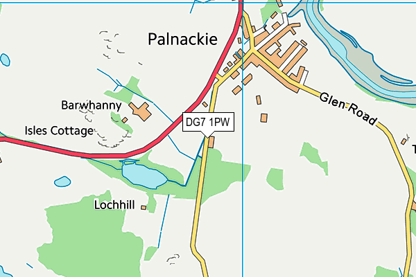 DG7 1PW map - OS VectorMap District (Ordnance Survey)