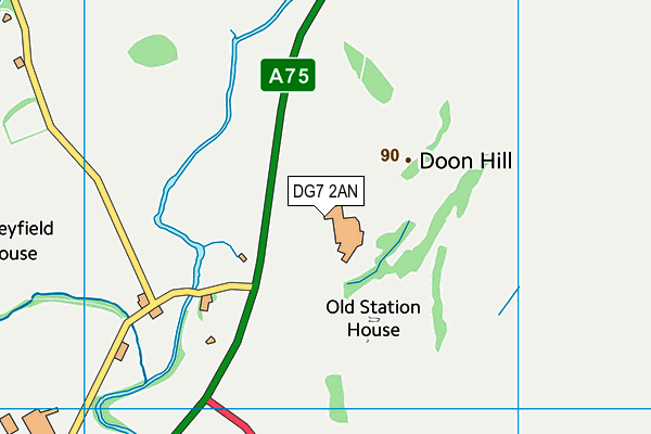 DG7 2AN map - OS VectorMap District (Ordnance Survey)
