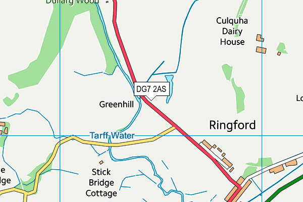 DG7 2AS map - OS VectorMap District (Ordnance Survey)