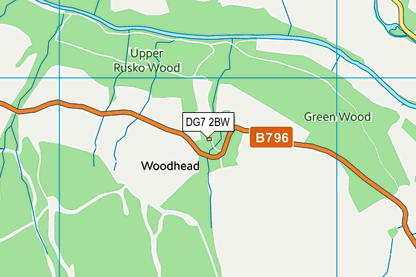 DG7 2BW map - OS VectorMap District (Ordnance Survey)